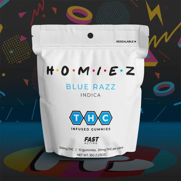 Homiez - 200mg Gummies - Blue Razz
