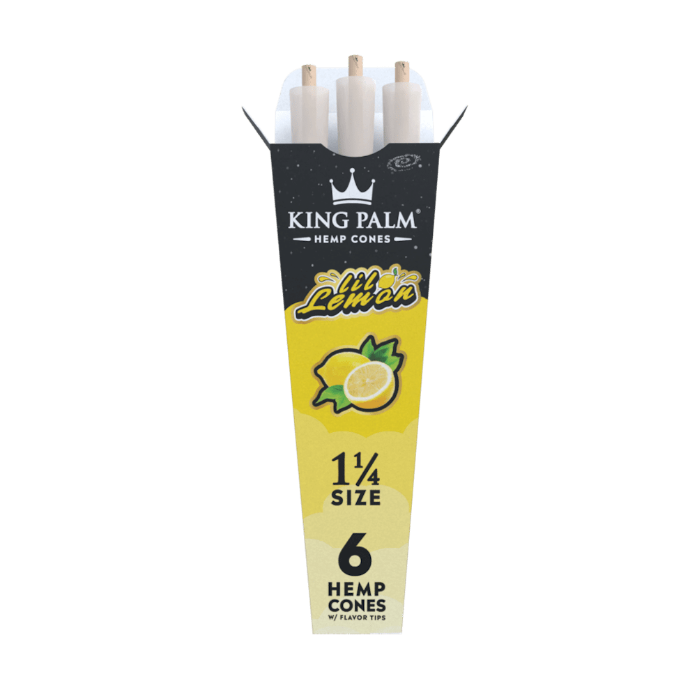 Product King Palm | Lil Lemon | Pre-Rolled Cones | 6pk | 1 1/4