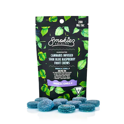 Smokiez - 200mg Gummies - Sour Blue Raspberry (Indica)