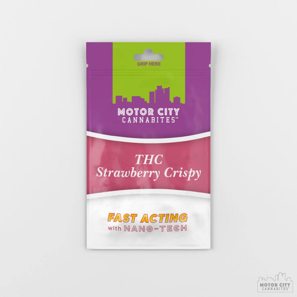 Motor City Cannabites - Strawberry Crispy Fast Acting Crispy 200mg Snack Edible