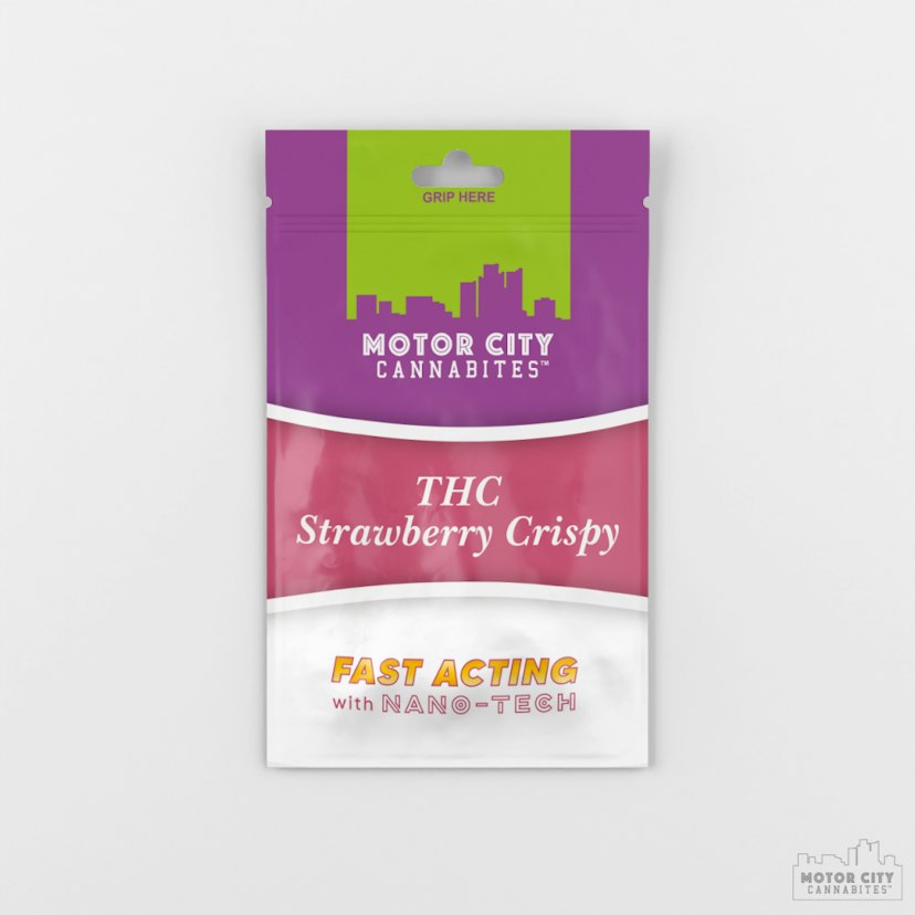 Motor City Cannabites - Strawberry Crispy Fast Acting Crispy 200mg Snack Edible