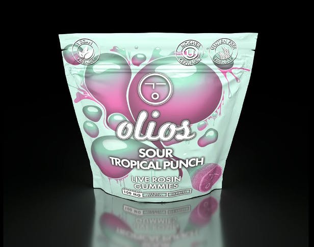 Olio | Sour Tropical Fruit | Live Rosin Gummies | 100MG