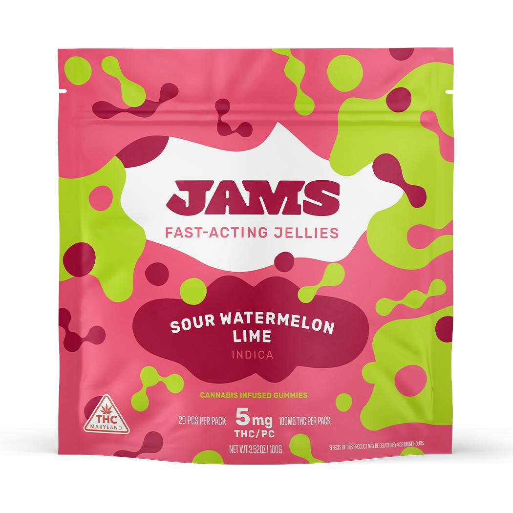 JAMS Sour Watermelon Lime Fast Acting Chews [5mg] 20pk 100mg