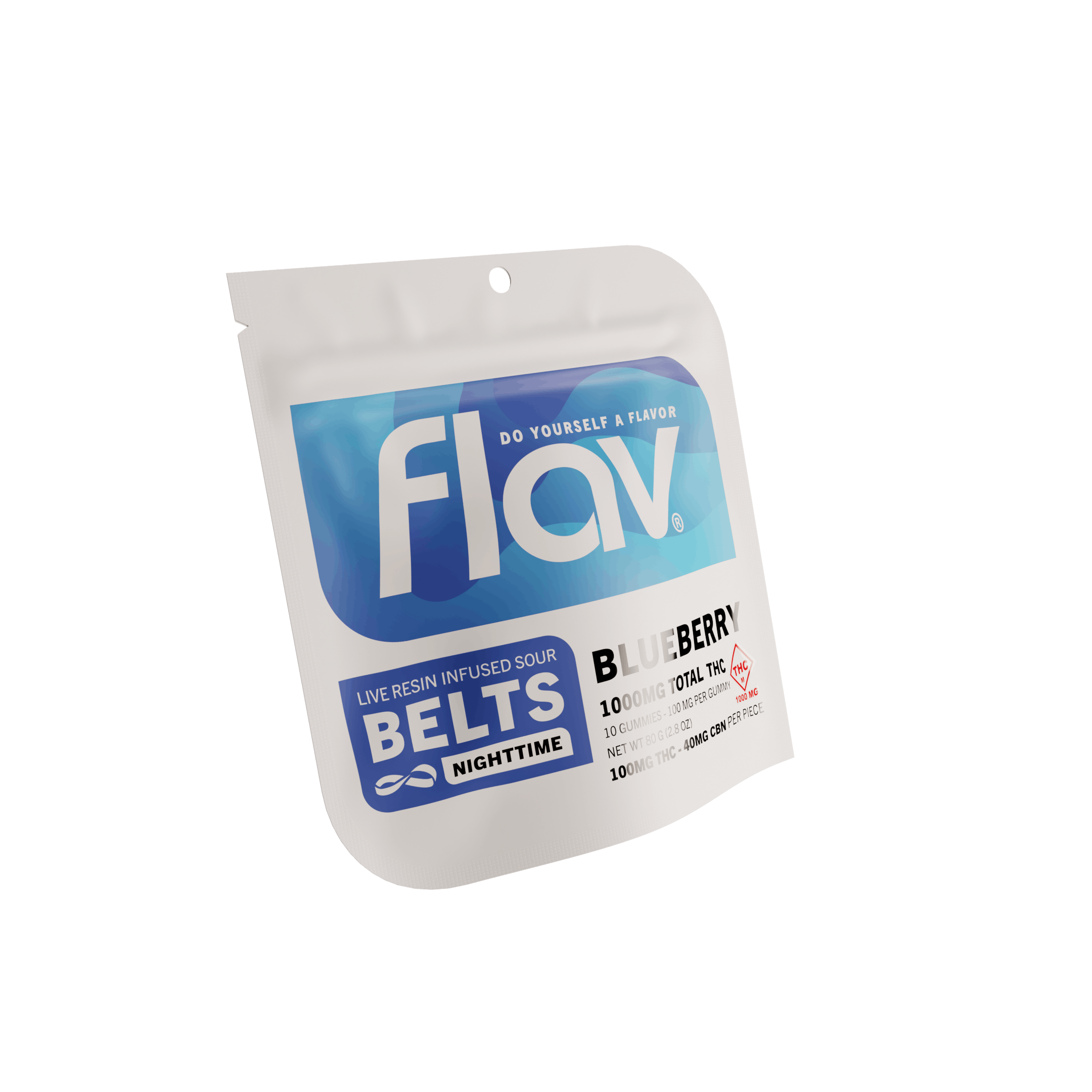 Photo of High Dose Live Resin Sour Belts | Blueberry Nighttiime | 10pk