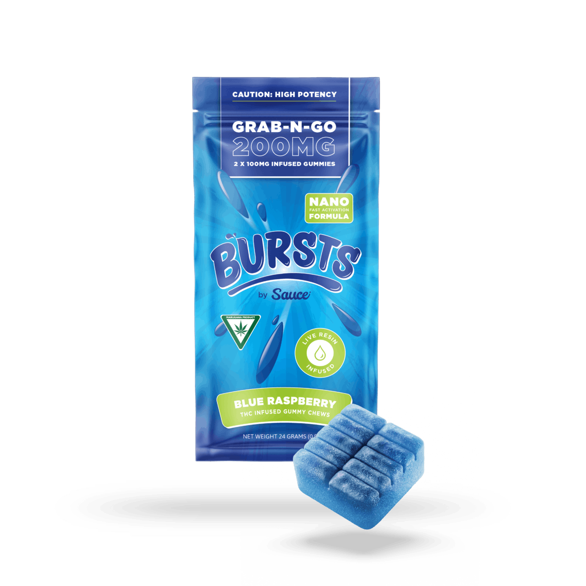 Sauce - 200mg Live Resin Gummies - Blue Raspberry