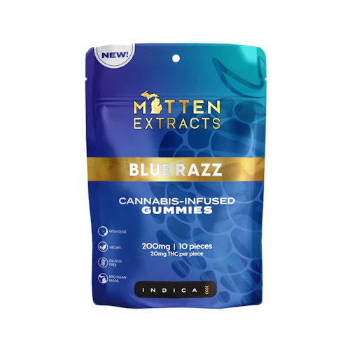 Mitten Extracts - 200mg Gummies - Blue Razz