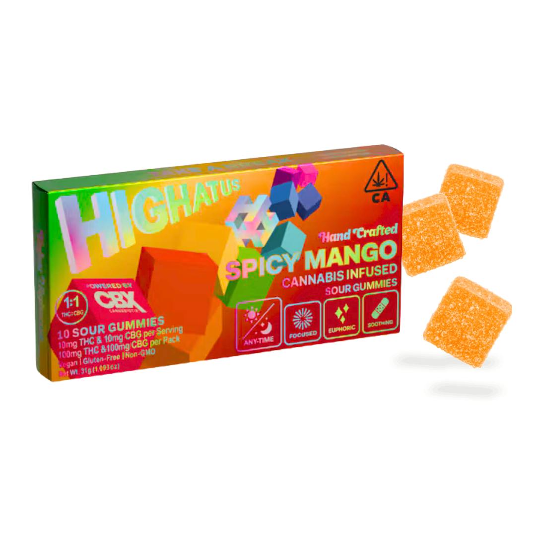 SOUR SPICY MANGO GUMMIES (1:1 THC/CBG)