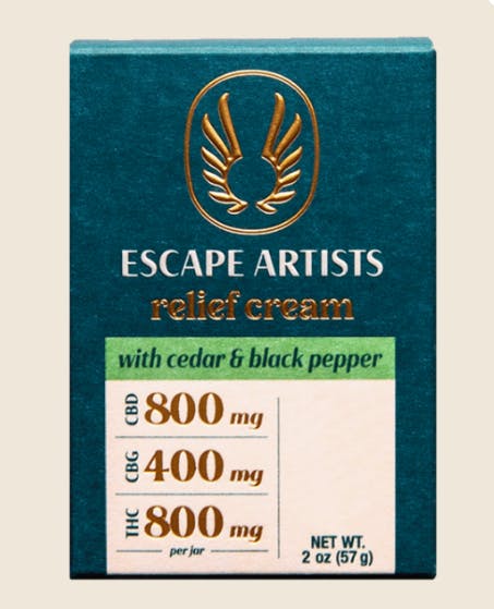 Photo of Escape Artists | Relief Cream- 2.0oz- Cedar & Black Pepper
