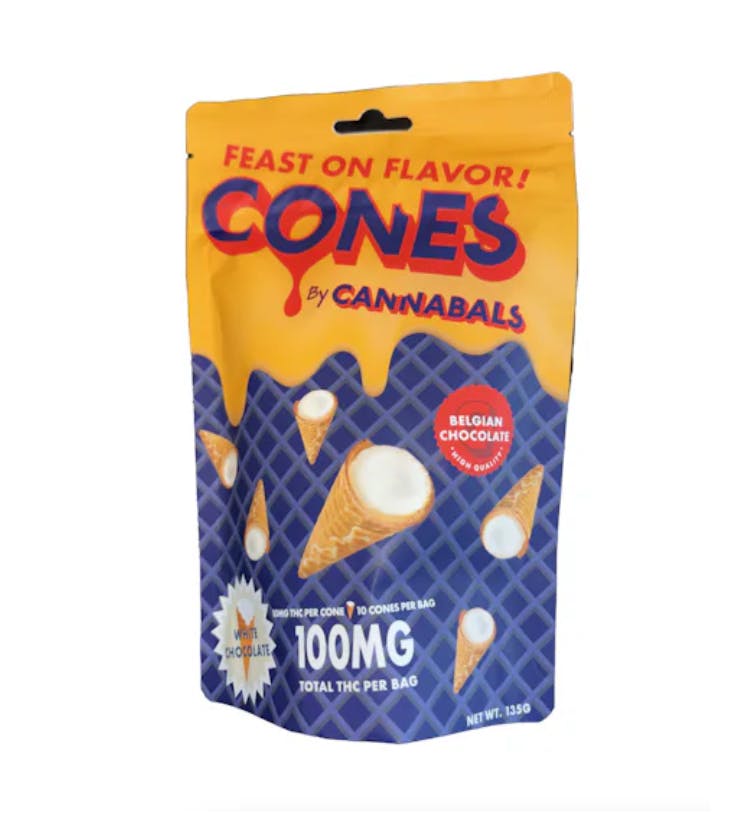 Edibles | Cannabals | Ice Cream Cone Tips | White Chocolate | 100mg (Limited Drop)