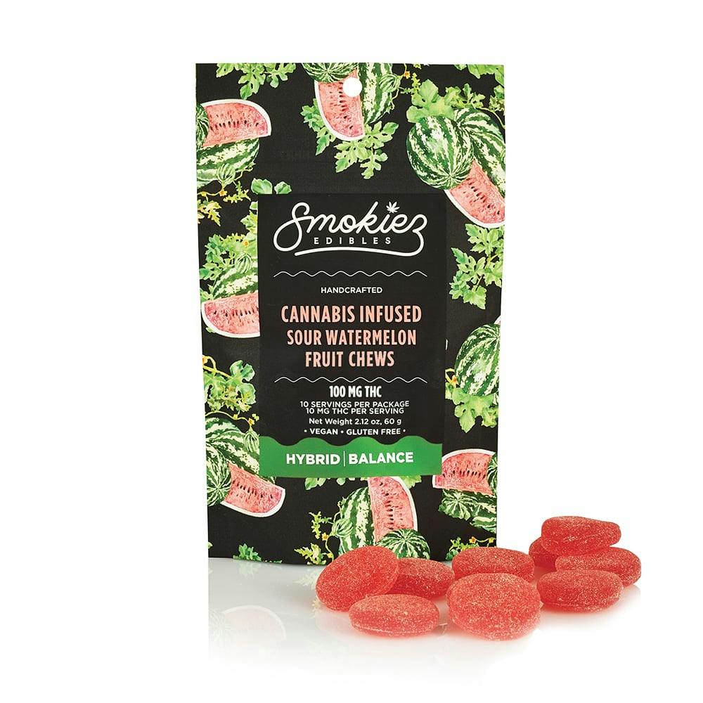 Smokiez - Sour Watermelon Fruit Chews 100mg - 10pk-2