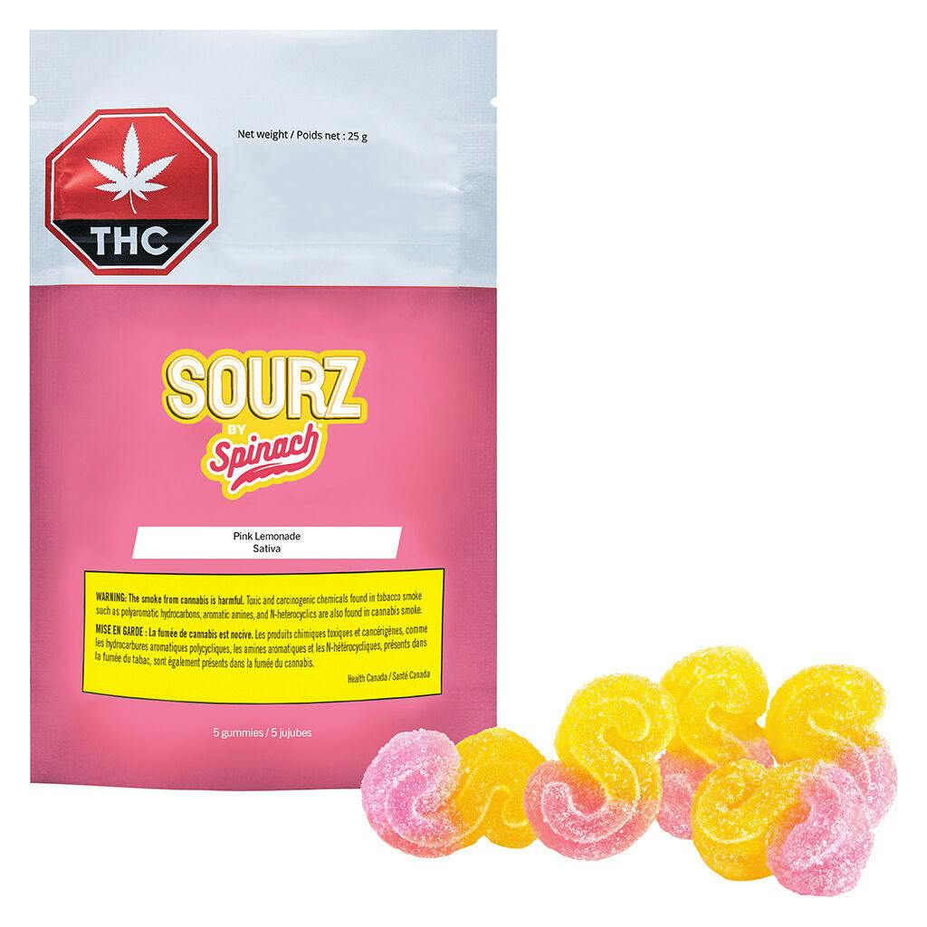 SOURZ by Spinach - Pink Lemonade Gummies - Sativa - 5 Pack