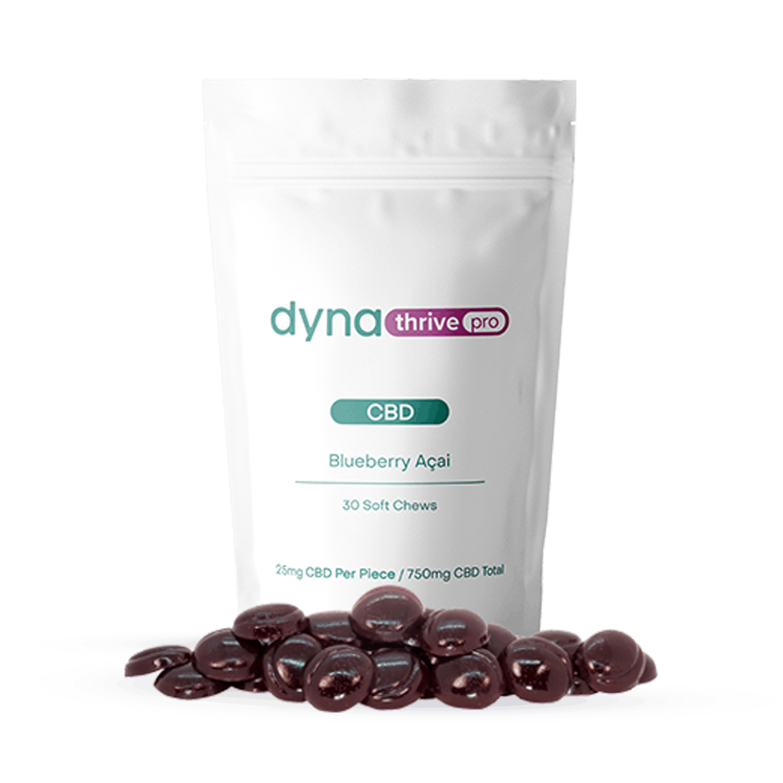 DynaThrive Pro CBD Blueberry Acai Soft Chews 30-pack