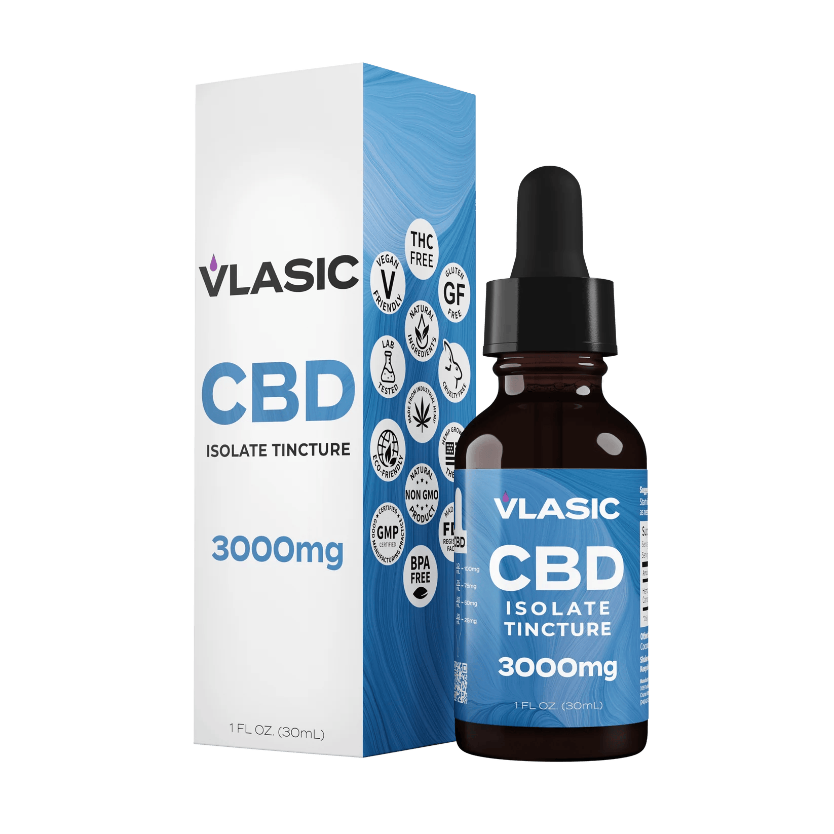 CBD Isolate Relief Tincture | 3000mg by Vlasic Labs | Buy Online