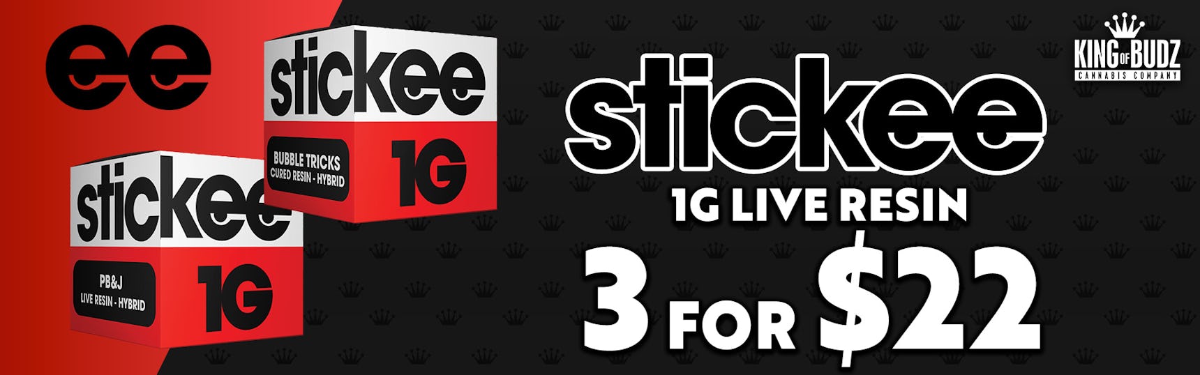 Stickee 1g Live Resin - 3 for $22