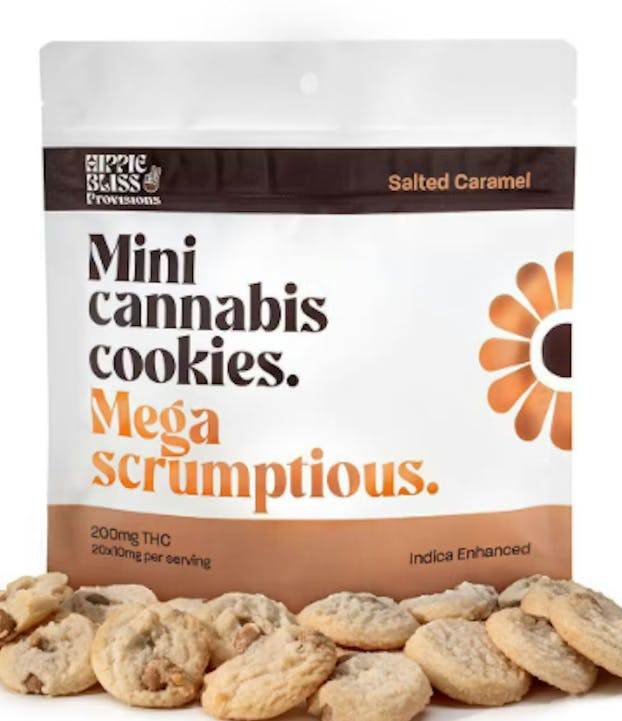 Product: HIPPIE BLISS | MINI CANNABIS COOKIES | SALTED CARAMEL | INDICA | 200MG