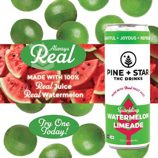 Watermelon Limeade Sparkling Drink - 5mg Soda - Pine and Star