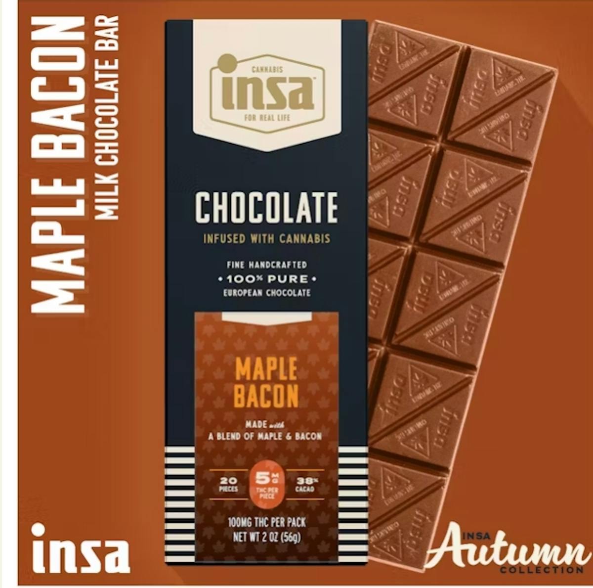 Photo of Maple Bacon 100mg Chocolate Bar INSA