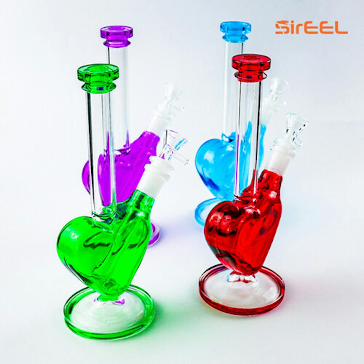 Image of 9″ SirEEL Heart Shaped Basin Water Pipe with Bowl | Assorted Colors