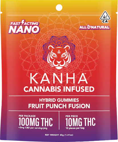 Kanha – Fruit Punch Fusion – H – Gummy – 10ct – 100mg-active