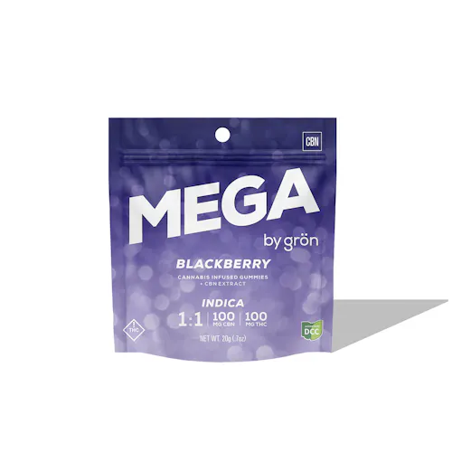 Gron | 1:1 CBN:THC Blackberry Mega Pearl | 100mg | Indica-1