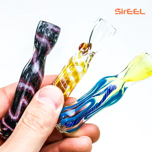 SirEEL | 3′ Glass Chillums | Assorted Colors-2