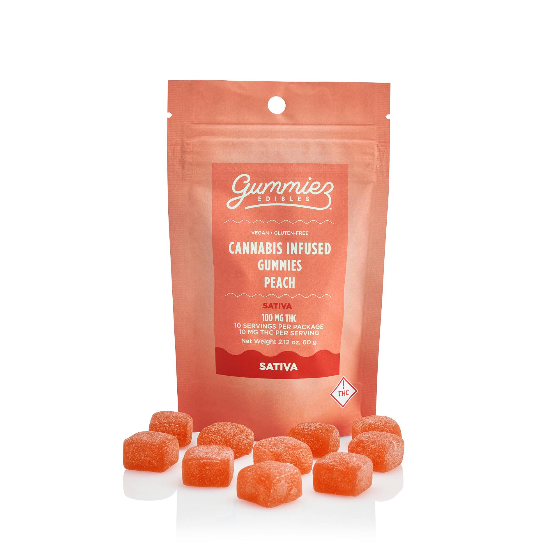 Sweet Peach Gummies 100mg (10-Pack | 10mg Each)