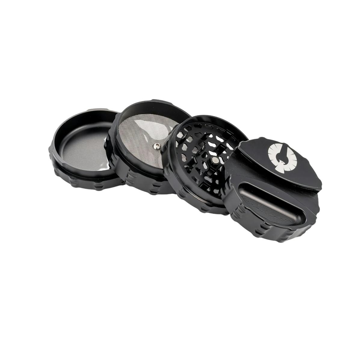 Image of Large 4 Piece Grinder w/ Paper Holder & Ashtray | Black