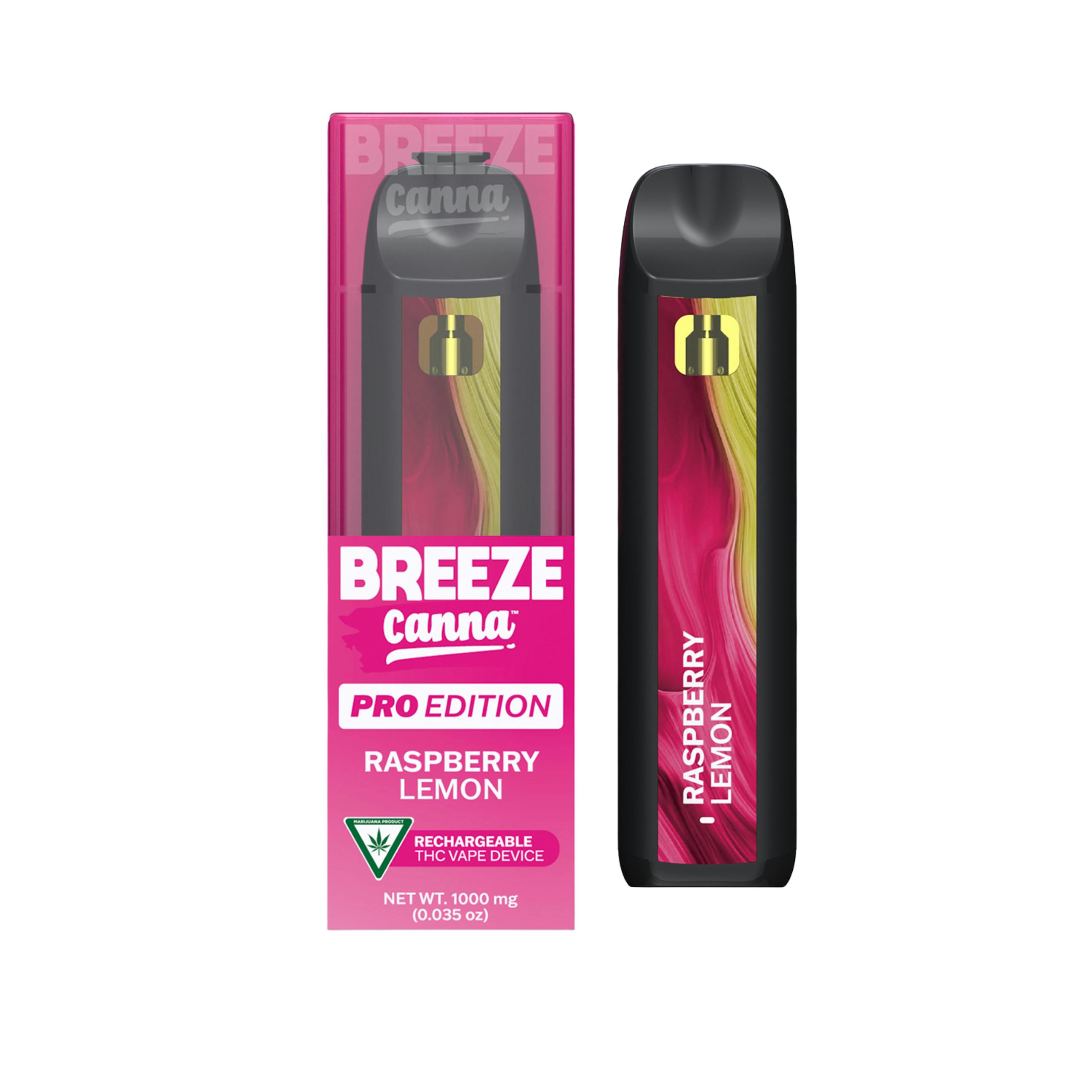 buy breeze vape online Canna Raspberry Lemon 1g Pro AIO By Breeze Canna FLAVORS:Strawberry Banana 2% North 5000 Disposable - Option_Airflow Control