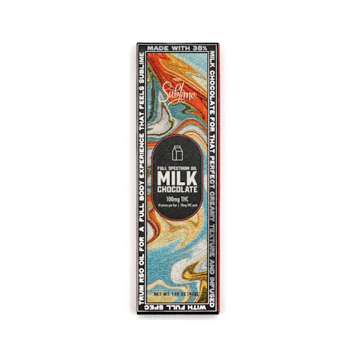 Sublime Edibles RSO Chocolate Bar-Milk Chocolate  | 100mg x 10pc-active