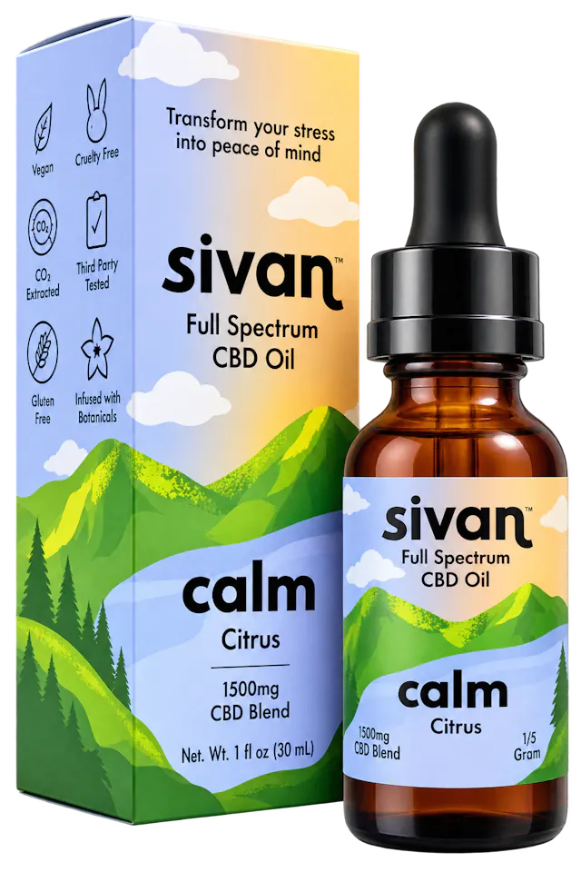 Sivan Full Spectrum CBD Oil Calm Citrus (hybrid, tinctures)