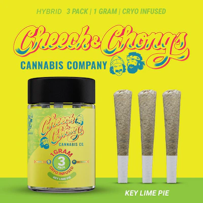 Cheech & Chong - 3 Pack Cryo Infused Pre-Roll - Key Lime Pie (H) - PRE_ROLLS by Cheech & Chong at King of Budz