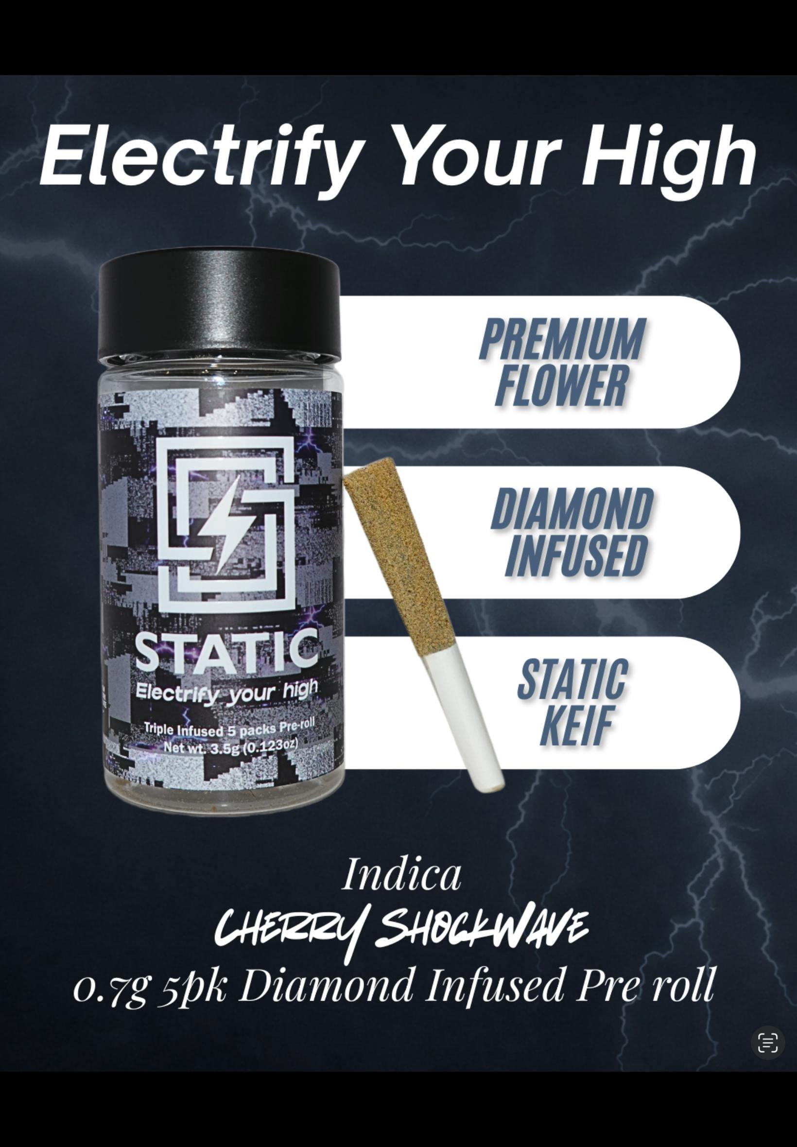 Static | Cherry Shockwave | Infused Preroll 5pk