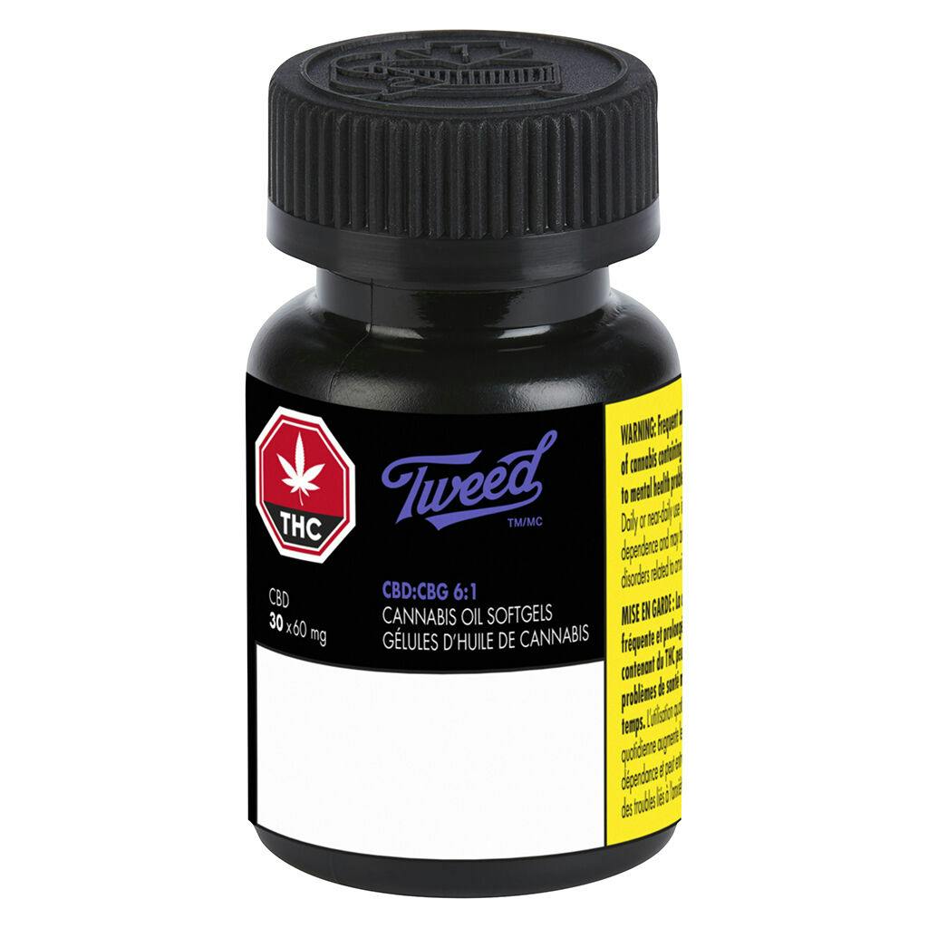 Tweed - CBD:CBG 6:1 Softgels - 30 caps
