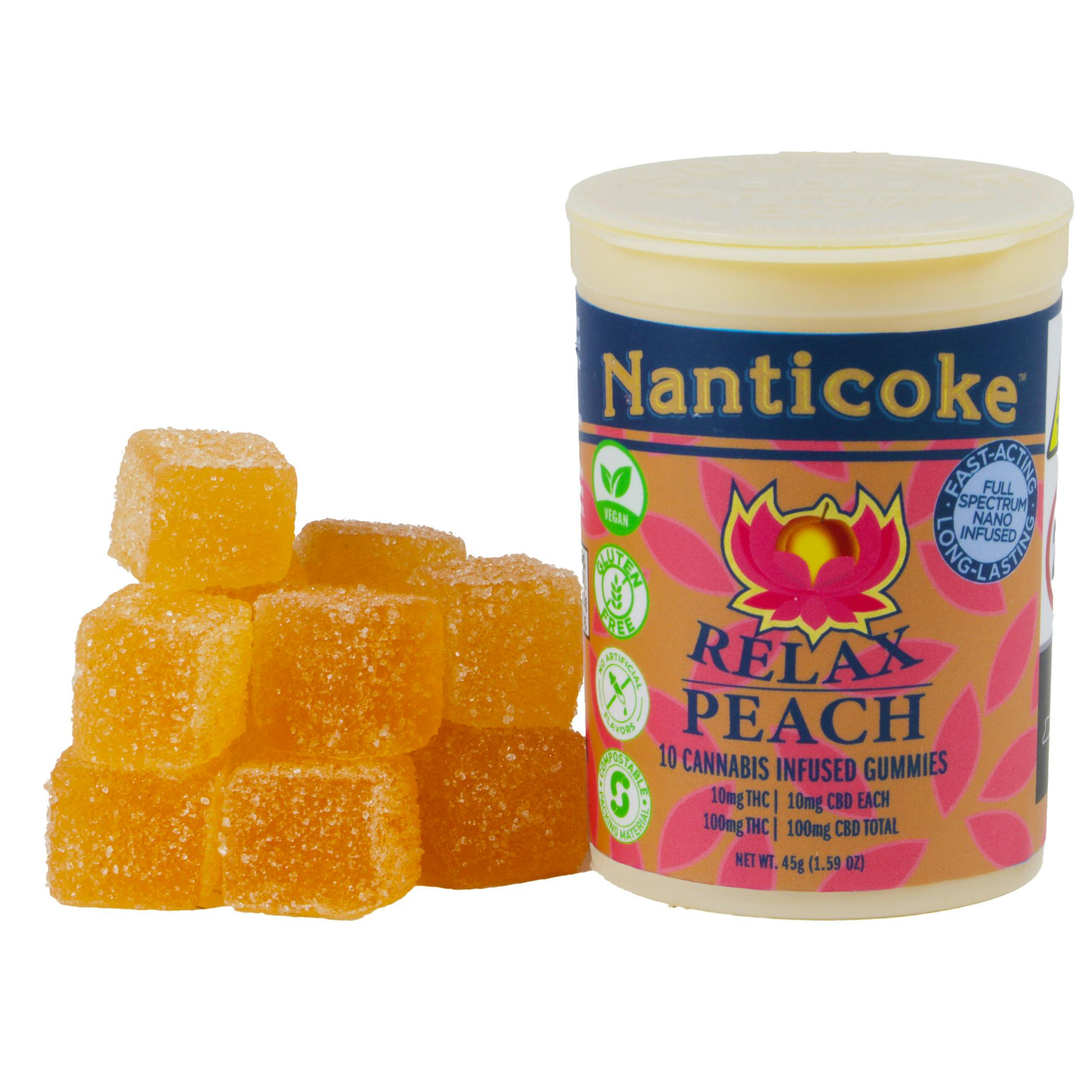 Nanticoke | Peach Gummies | Relax | 100mg | 10ct
