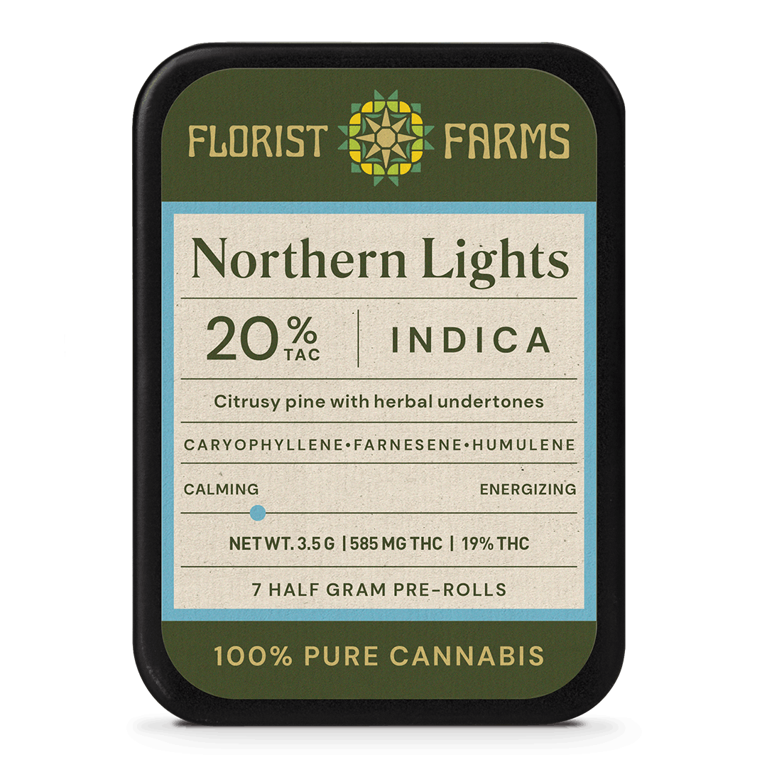 Florist Farms Northern Lights Prerolls 0.5g 7pk Sacred Bloom