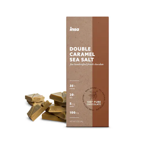 Double Caramel Sea Salt Chocolate Bar | 100mg-active