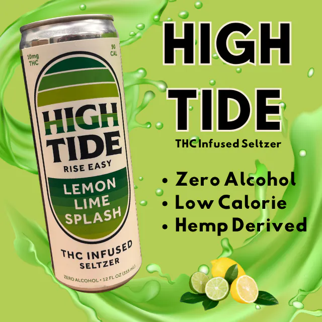 HighTide High Tide Seltzer Lemon Lime Splash 10mg/12oz (hybrid, drinks, 0.28g)