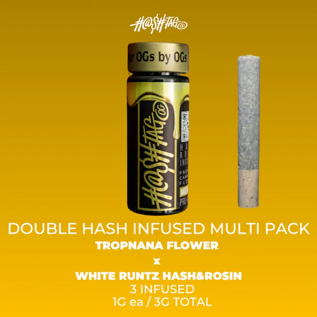 Hashtag OG Infused Pre-Roll Pack Tropnana Flower x White Runtz 3pk/3g (hybrid, infused pre roll packs, 3.5g)