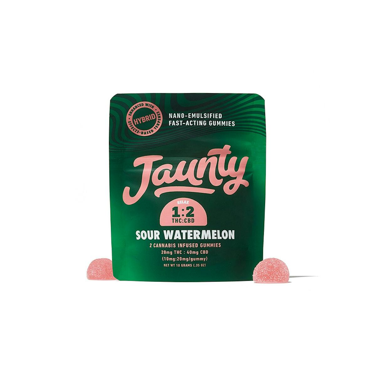 Photo of Jaunty | Sour Watermelon 1:2 Gummies | 20mg CBD 2pk