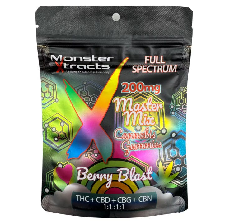 Monster Xtracts MONSTER XTRACTS | BERRY BLAST | FULL SPECTRUM | 1:1:1:1 | 200MG — EDIBLES