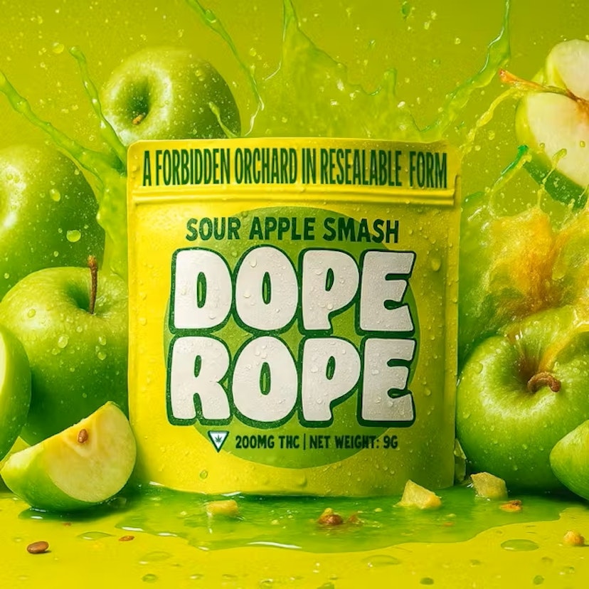 Dope Rope 200mg Gummies Sour Apple Smash