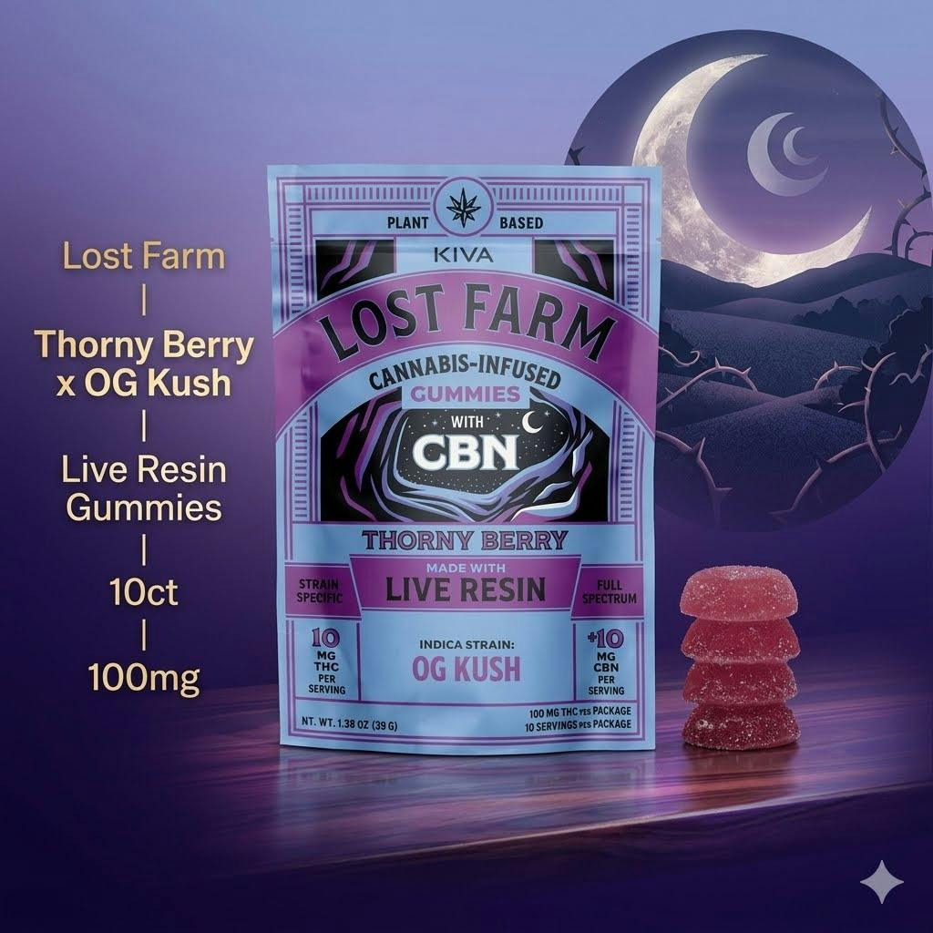 Product Lost Farm | Thorny Berry x OG Kush | Live Resin Gummies | 10ct | 100mg