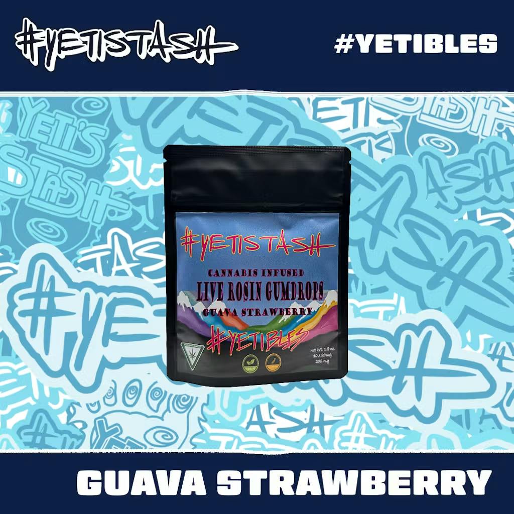 Yeti Stash  - 200mg Rosin Gummies - Guava Strawberry