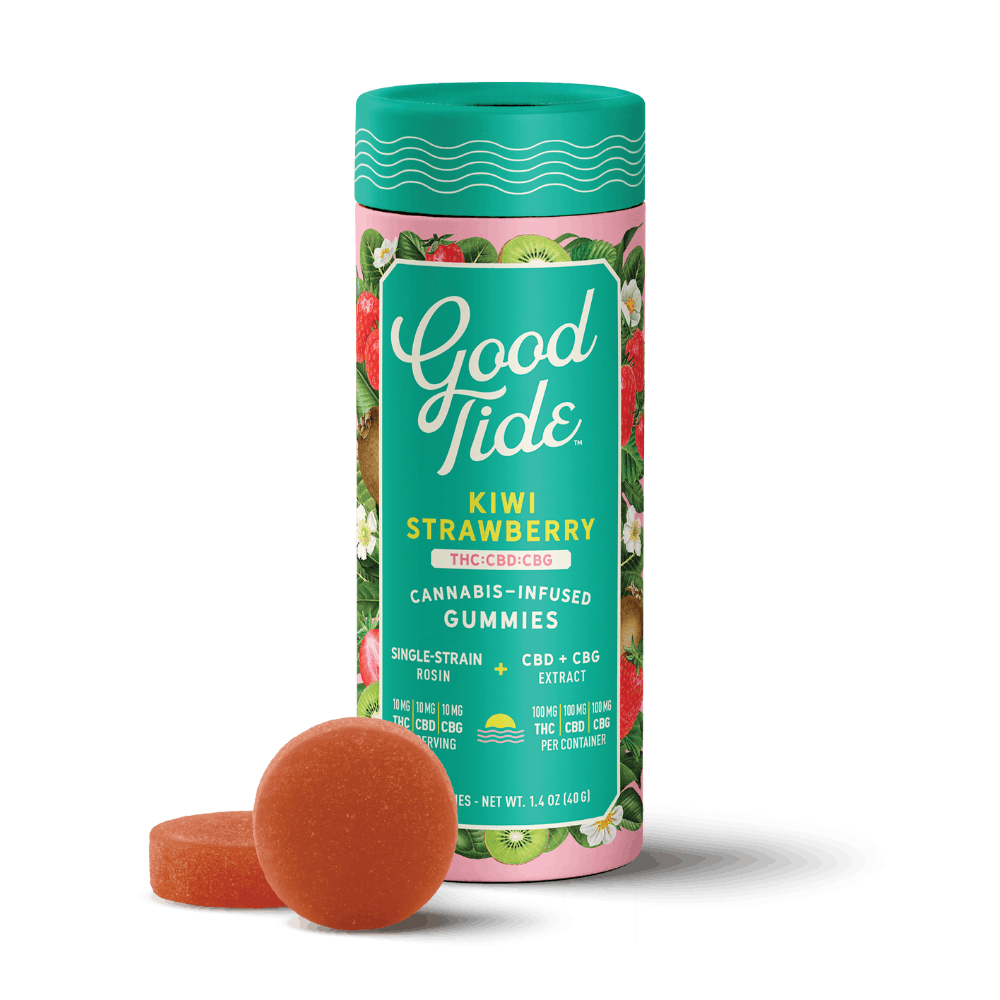 Good Tide | Kiwi Strawberry THC:CBD:CBG Rosin Gummies