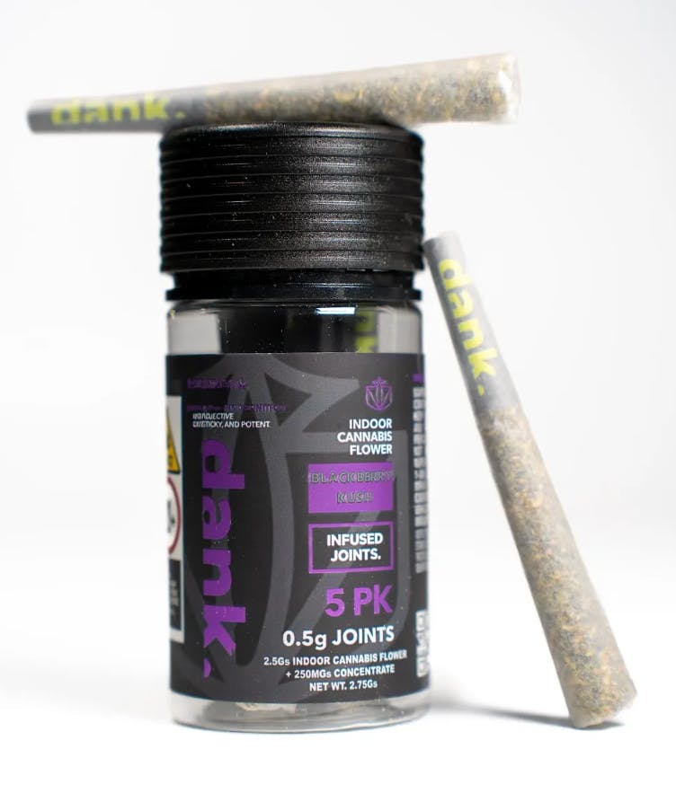 Blackberry Kush | 5 Pack | Infused Pre rolls | 2.75g | Indica | Dank