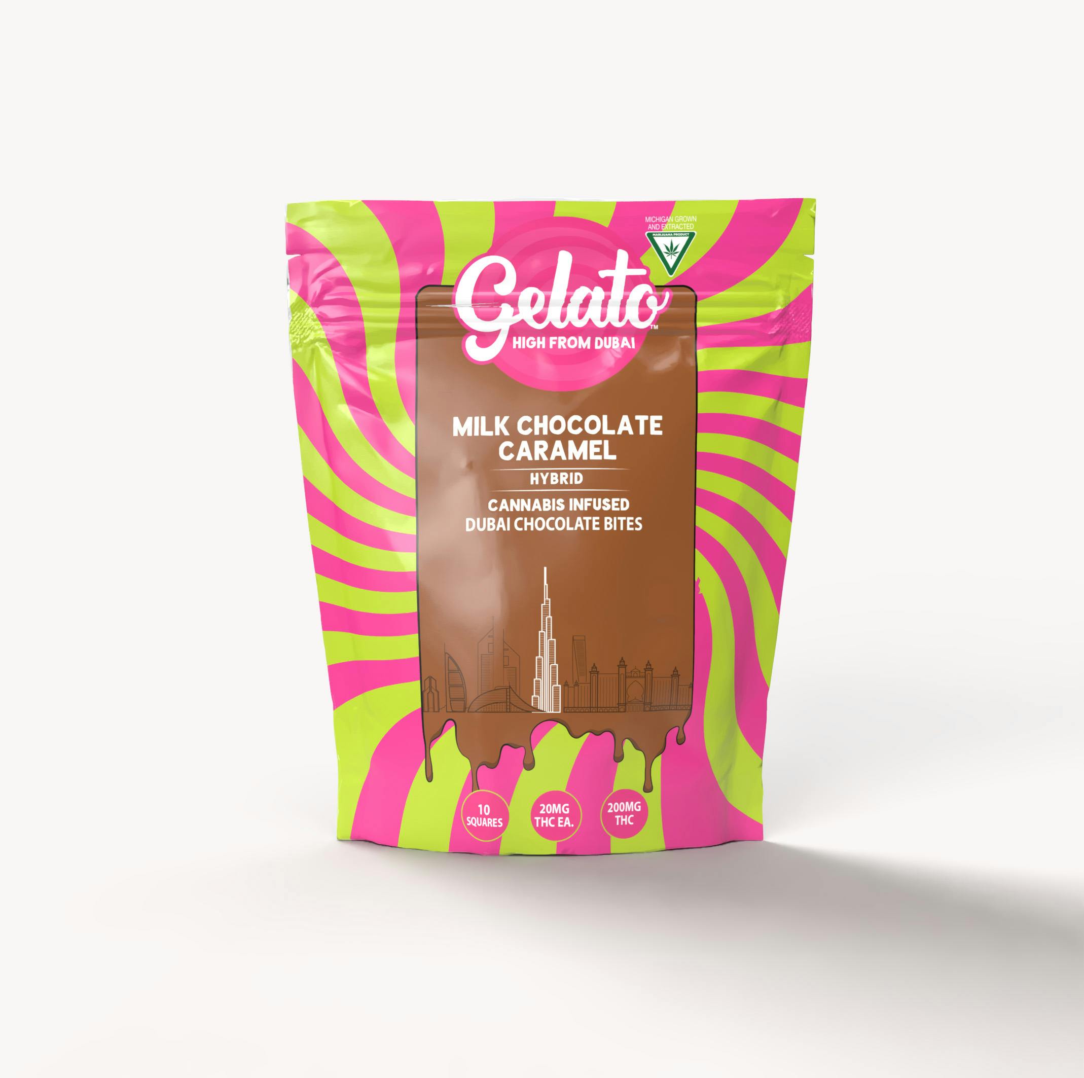 Buy Gelato - 200MG Dubai Bites - Milk Chocolate Caramel Edibles