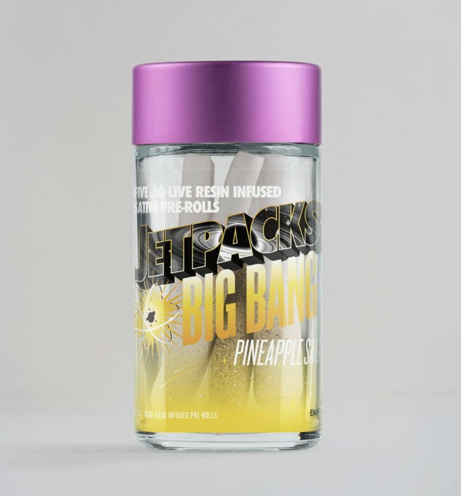 Pre-roll | Jetpacks | Diamond Infused | Pineapple Sage | 5pk | 2.5g