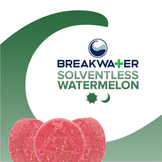 Breakwater Gummies Solventless Watermelon 10pk/100mg (hybrid, 2.8g)