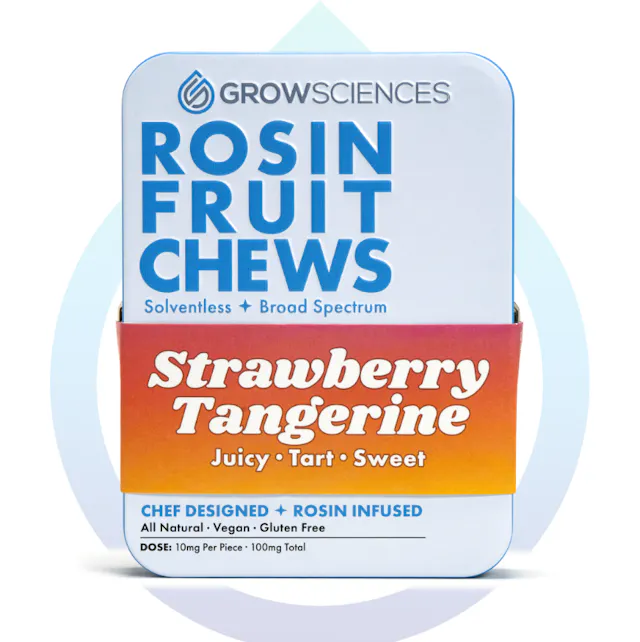 Grow Sciences Live Rosin Fruit Chews Strawberry Tangerine 10pk/100mg (hybrid, 1g)