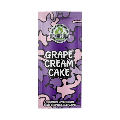Peninsula - .5g Live Rosin Disposable - Grape Cream Cake